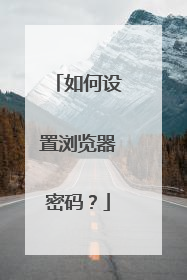 如何设置浏览器密码？