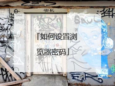 如何设置浏览器密码