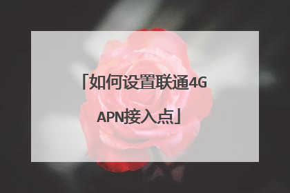 如何设置联通4G APN接入点
