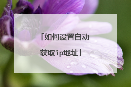 如何设置自动获取ip地址