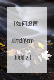 如何设置虚拟的IP地址?