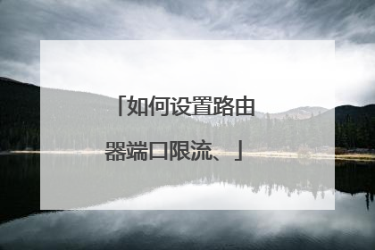 如何设置路由器端口限流、