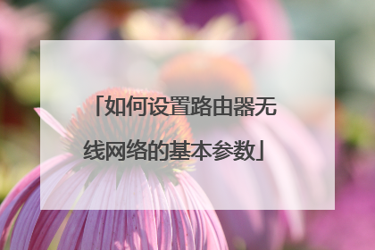 如何设置路由器无线网络的基本参数
