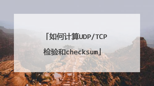 如何计算UDP/TCP检验和checksum