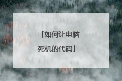 如何让电脑死机的代码