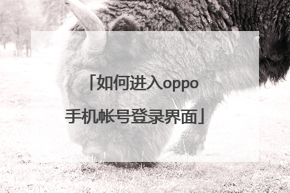 如何进入oppo手机帐号登录界面