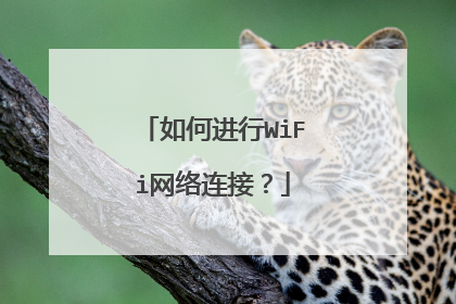 如何进行WiFi网络连接？