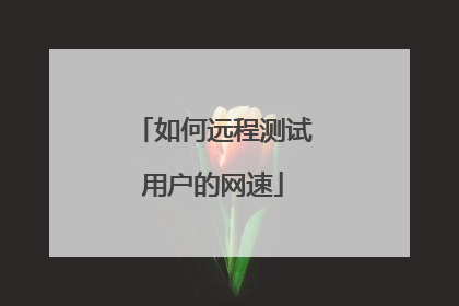 如何远程测试用户的网速