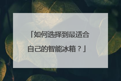 如何选择到最适合自己的智能冰箱?