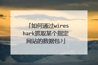 如何通过wireshark抓取某个指定网站的数据包?
