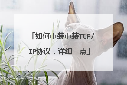 如何重装重装TCP/IP协议,详细一点