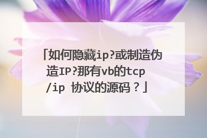 如何隐藏ip?或制造伪造IP?那有vb的tcp/ip 协议的源码?