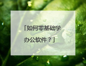 如何零基础学办公软件?