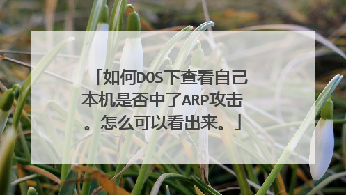 如何DOS下查看自己本机是否中了ARP攻击。怎么可以看出来。