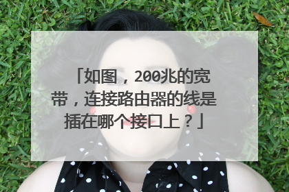 如图，200兆的宽带，连接路由器的线是插在哪个接口上？
