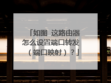 如图 这路由器怎么设置端口转发(端口映射)?
