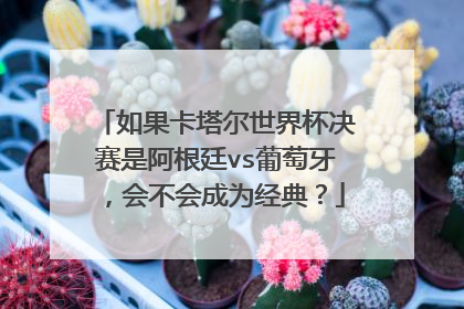 如果卡塔尔世界杯决赛是阿根廷vs葡萄牙,会不会成为经典?