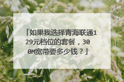 如果我选择青海联通129元档位的套餐，300M宽带要多少钱？