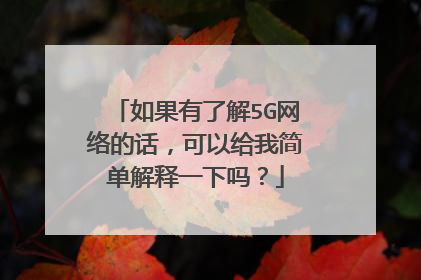 如果有了解5G网络的话,可以给我简单解释一下吗?