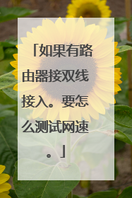 如果有路由器接双线接入。要怎么测试网速。