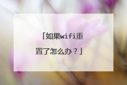 如果wifi重置了怎么办？