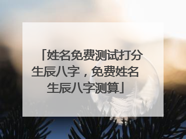姓名免费测试打分生辰八字,免费姓名生辰八字测算