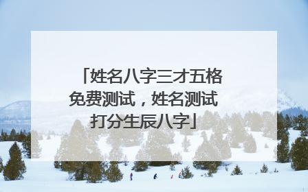 姓名八字三才五格免费测试,姓名测试打分生辰八字