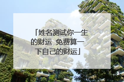 姓名测试你一生的财运 免费算一下自己的财运