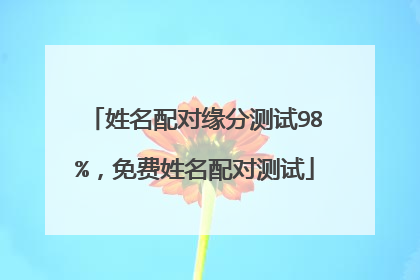 姓名配对缘分测试98%，免费姓名配对测试