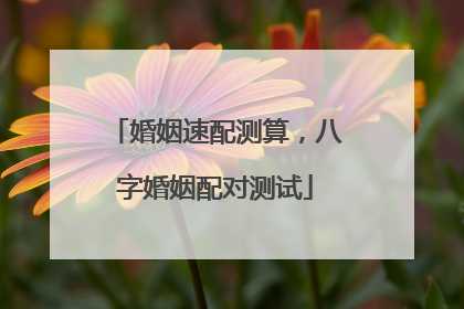 婚姻速配测算，八字婚姻配对测试