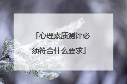心理素质测评必须符合什么要求