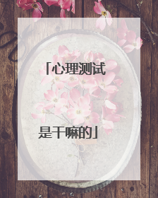 心理测试是干嘛的