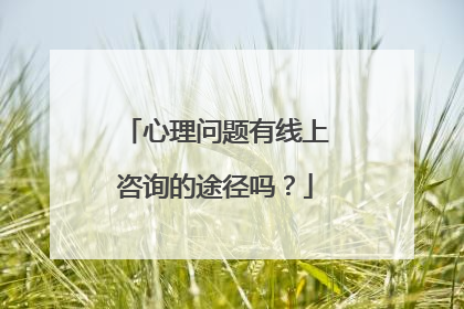 心理问题有线上咨询的途径吗?
