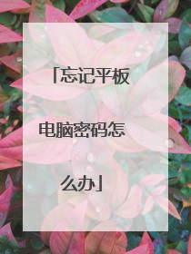 忘记平板电脑密码怎么办