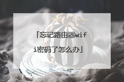 忘记路由器wifi密码了怎么办