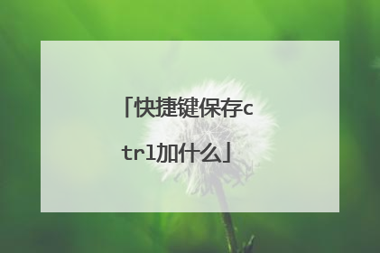 快捷键保存ctrl加什么