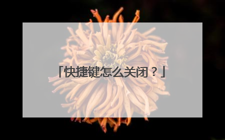 快捷键怎么关闭?