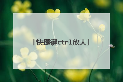 快捷键ctrl放大