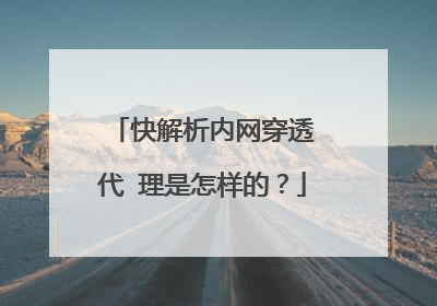 快解析内网穿透‍代‍理是怎样的？