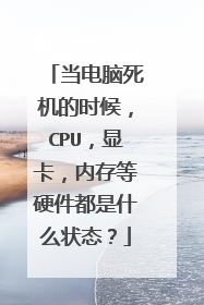 当电脑死机的时候,CPU,显卡,内存等硬件都是什么状态?