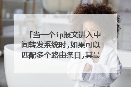 当一个ip报文进入中间转发系统时,如果可以匹配多个路由条目,其最终将根据那条？