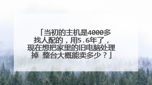 当初的主机是4000多找人配的，用5.6年了，现在想把家里的旧电脑处理掉 整台大概能卖多少？