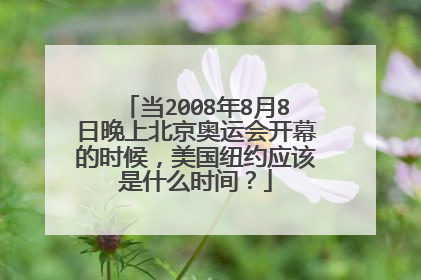 当2008年8月8日晚上北京奥运会开幕的时候，美国纽约应该是什么时间？