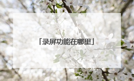 录屏功能在哪里