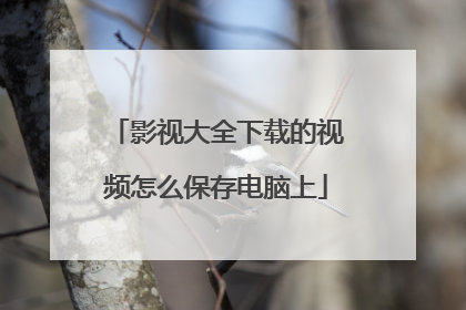 影视大全下载的视频怎么保存电脑上