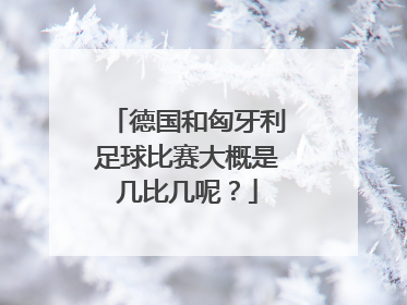 德国和匈牙利足球比赛大概是几比几呢?