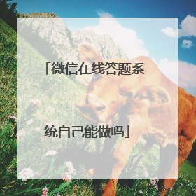 微信在线答题系统自己能做吗