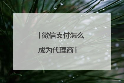 微信支付怎么成为代理商