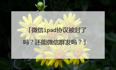 微信ipad协议被封了吗?还能微信群发吗?