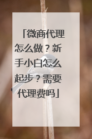 微商代理怎么做?新手小白怎么起步?需要代理费吗